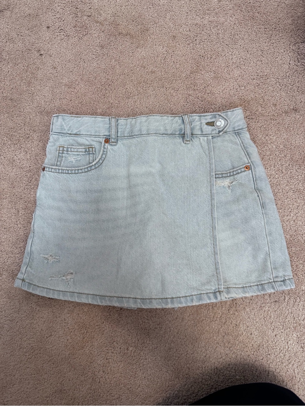 Zara light blue denim wrap skirt/skort